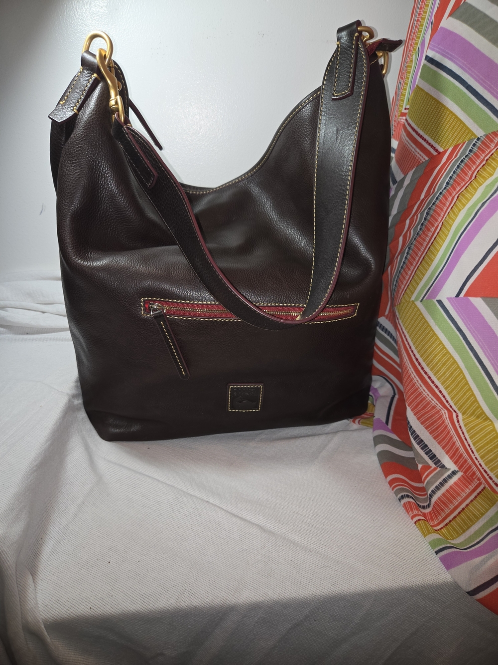 Like New Dooney Ex-Lge Hobo Shoulder Travel Bag in T'Moro Brown, Florentine